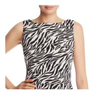 Aqua Womens Animal Print Crop Sleeveless Black White Animal Print Top Medium